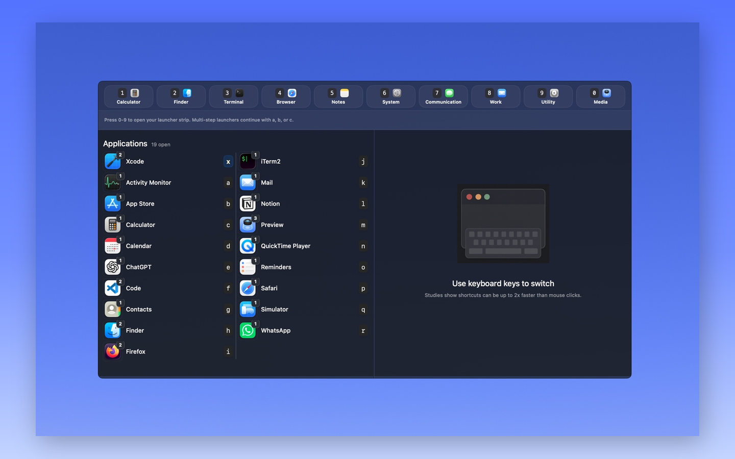 SwiftSwitch macOS window switcher screenshot